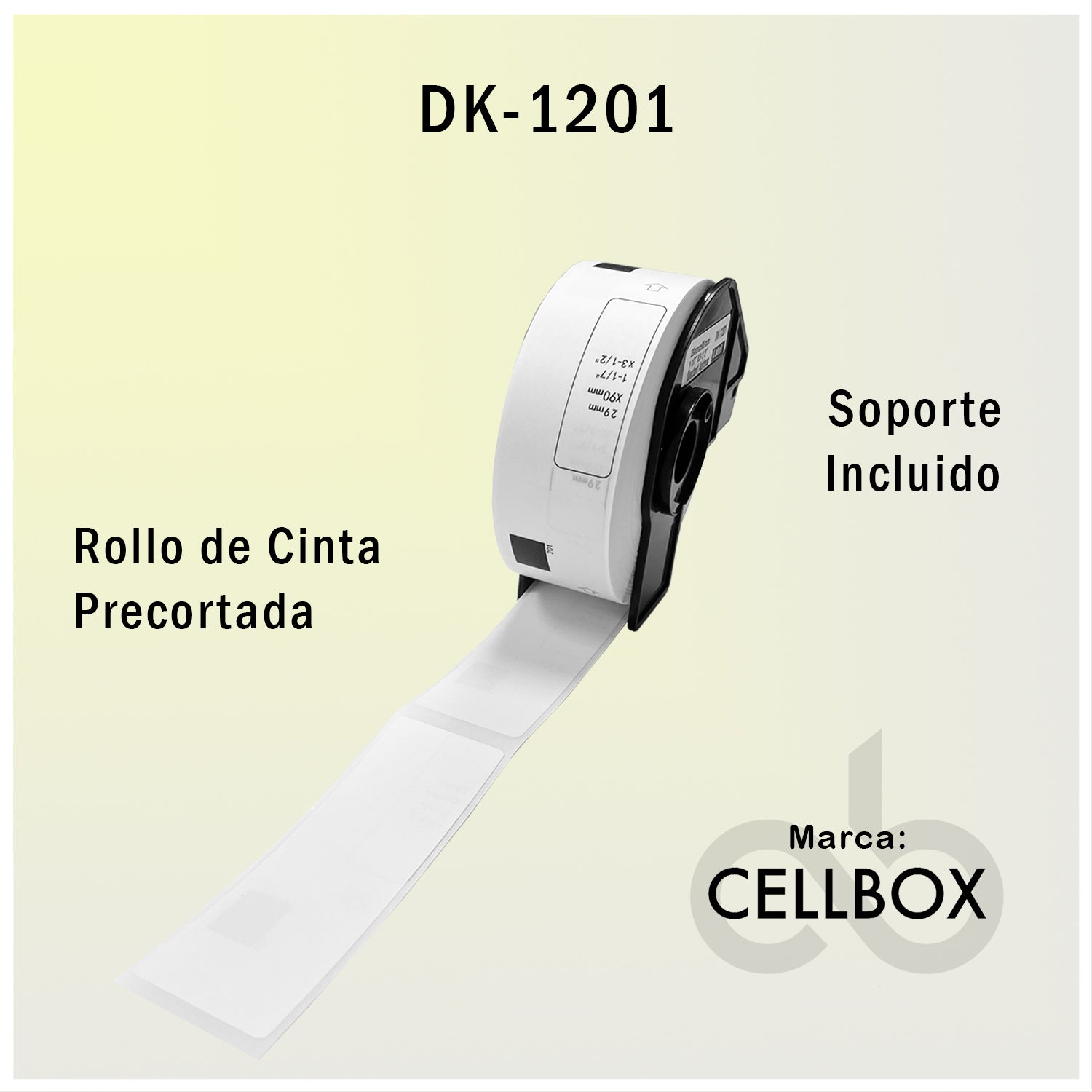 Rollo de Etiquetas Adhesivas DK 1201 Cellbox 29x90mm – 400 etiquetas | Compatible Brother QL