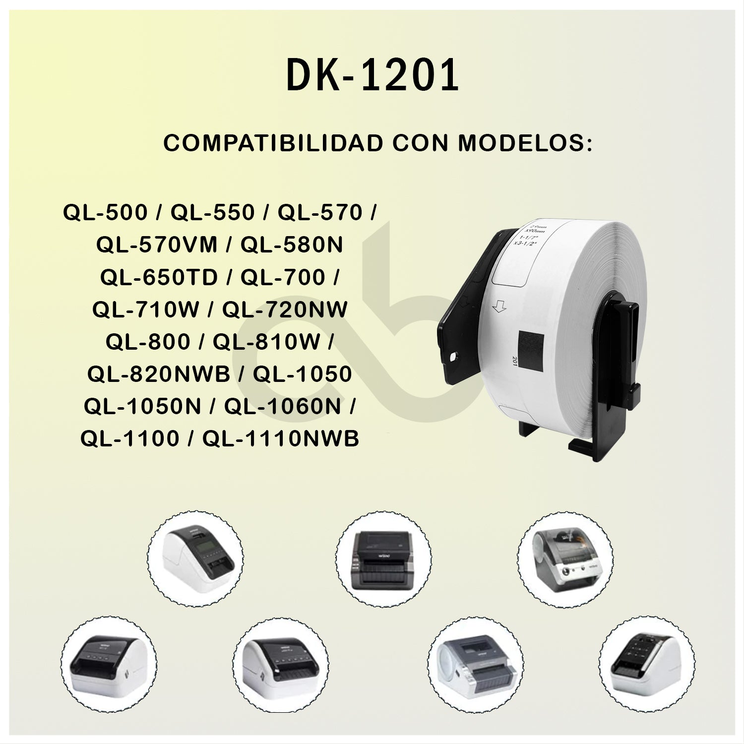 Rollo de Etiquetas Adhesivas DK 1201 Cellbox 29x90mm – 400 etiquetas | Compatible Brother QL