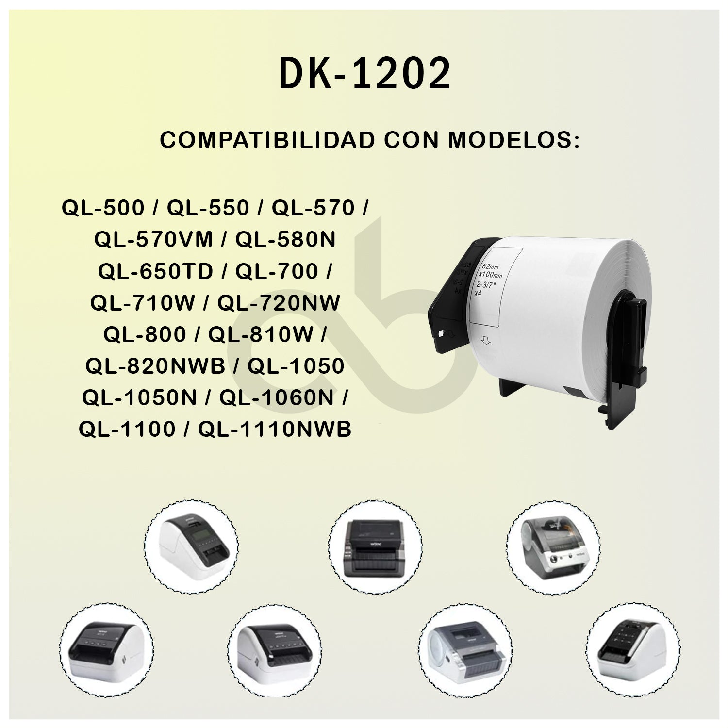 Rollo de Etiquetas DK-1202 - 300 etiquetas Para Impresora Brother