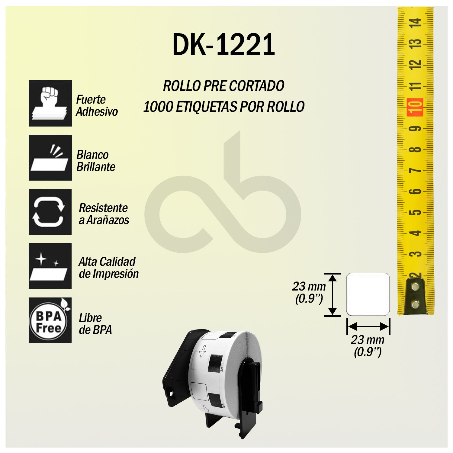 Rollo de Etiquetas DK-1221 - 1000 etiquetas Para Impresora Brother