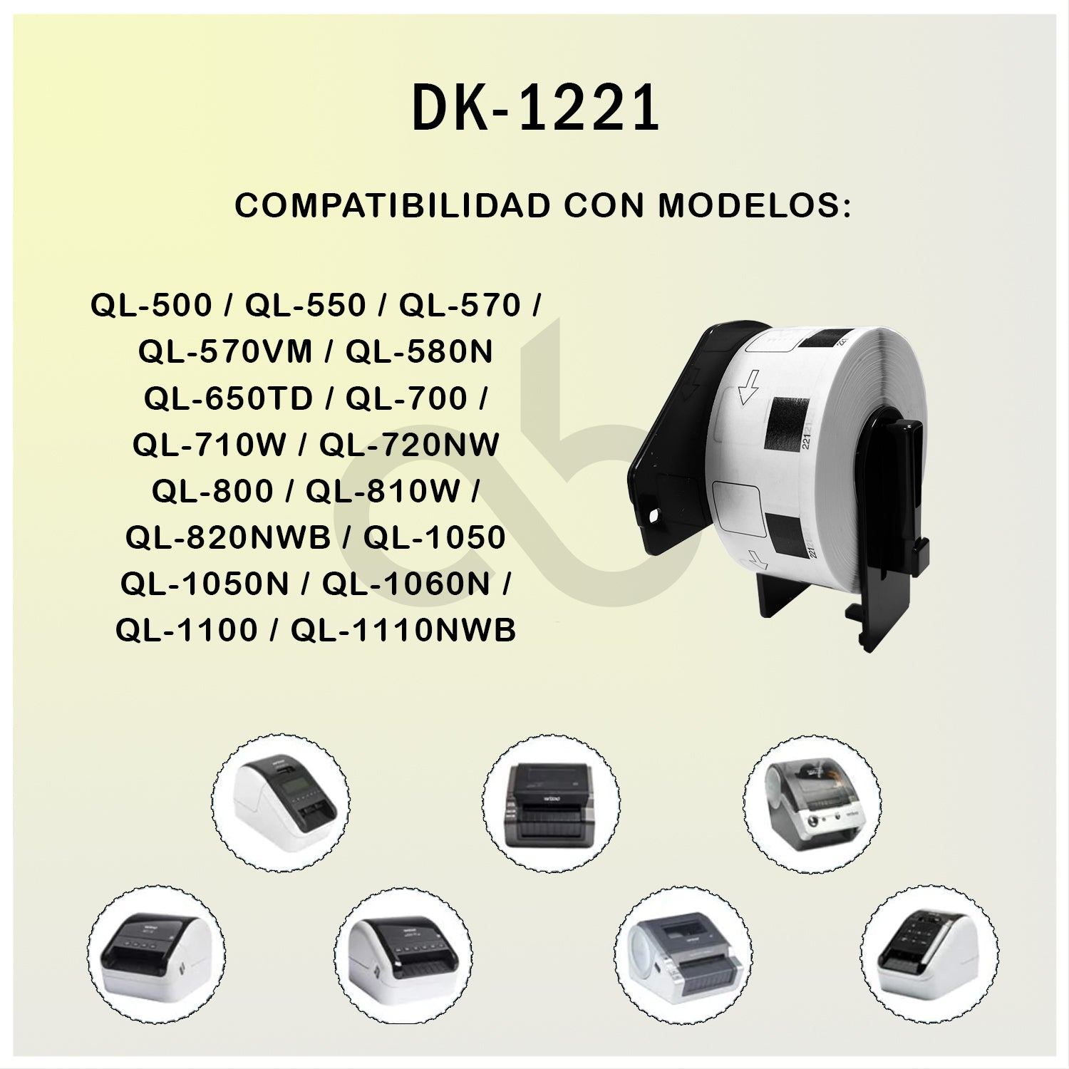 Rollo de Etiquetas DK-1221 - 1000 etiquetas Para Impresora Brother