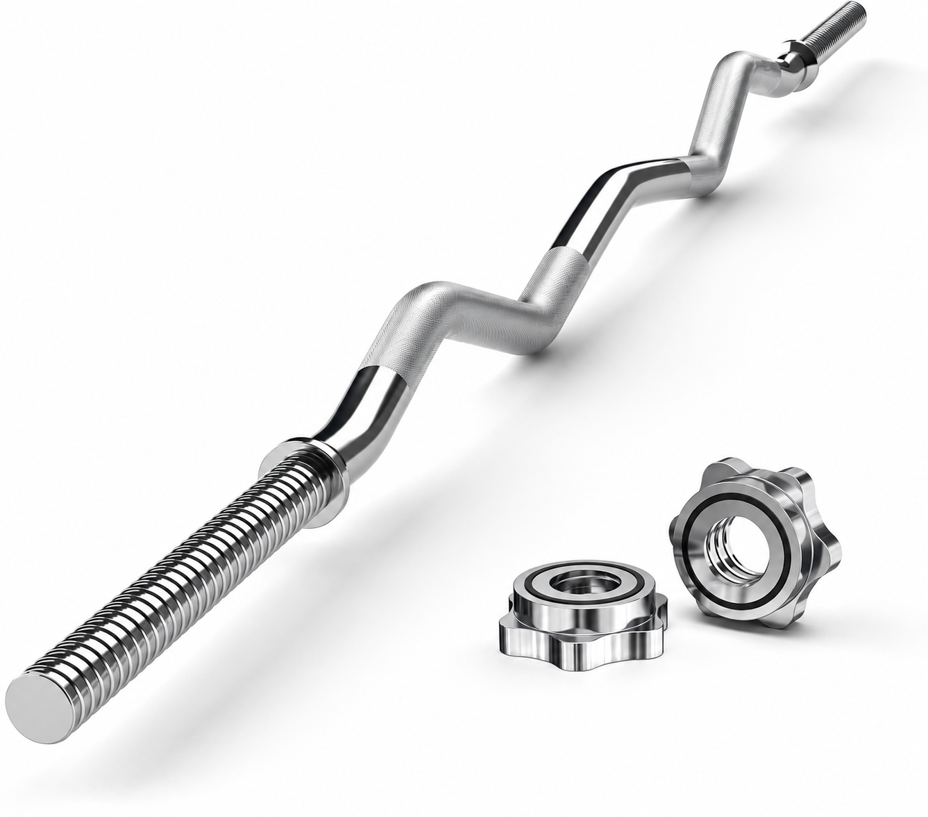 Barra Z Curl 6.2 Kg / 1.2 Mts para Bíceps y Press Francés / Decopro