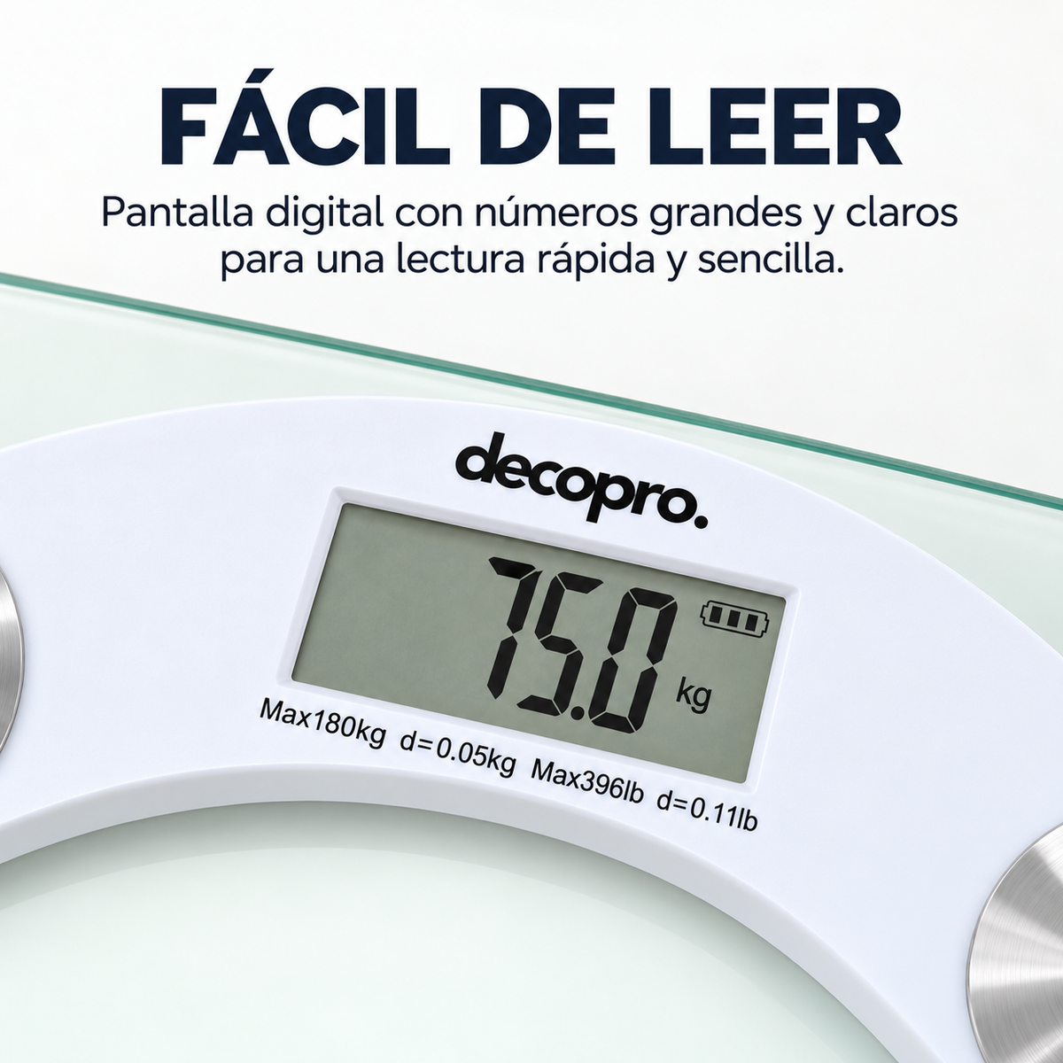 Báscula / Balanza Digital de Baño Decopro de Vidrio Templado - Hasta 180 Kg