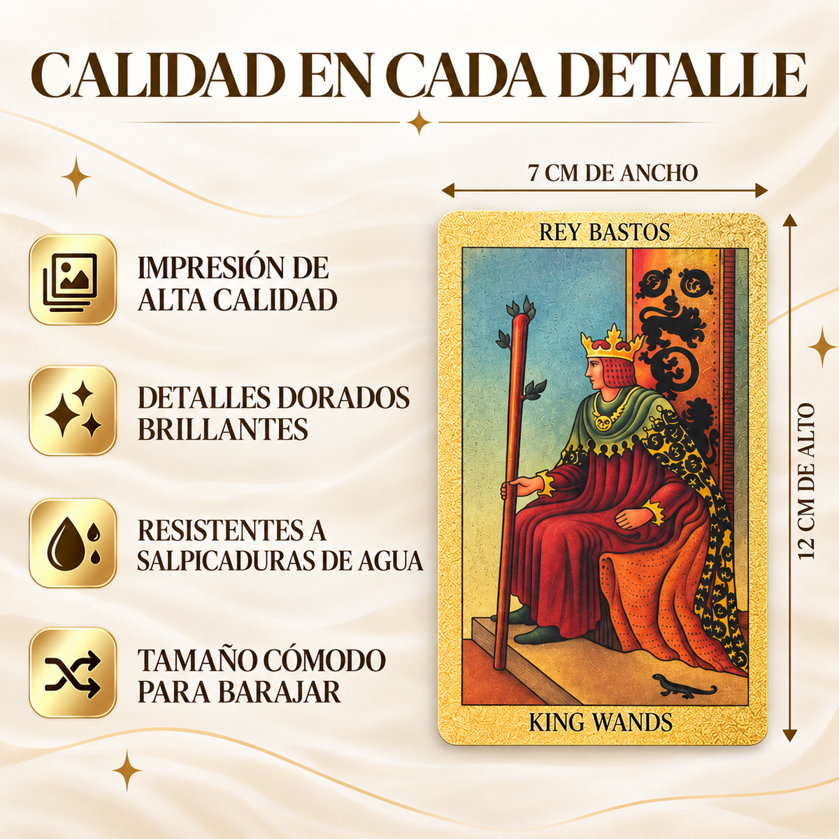 Set de Cartas de Tarot Rider-Waite Bordes Dorados con Caja de Regalo y Guía