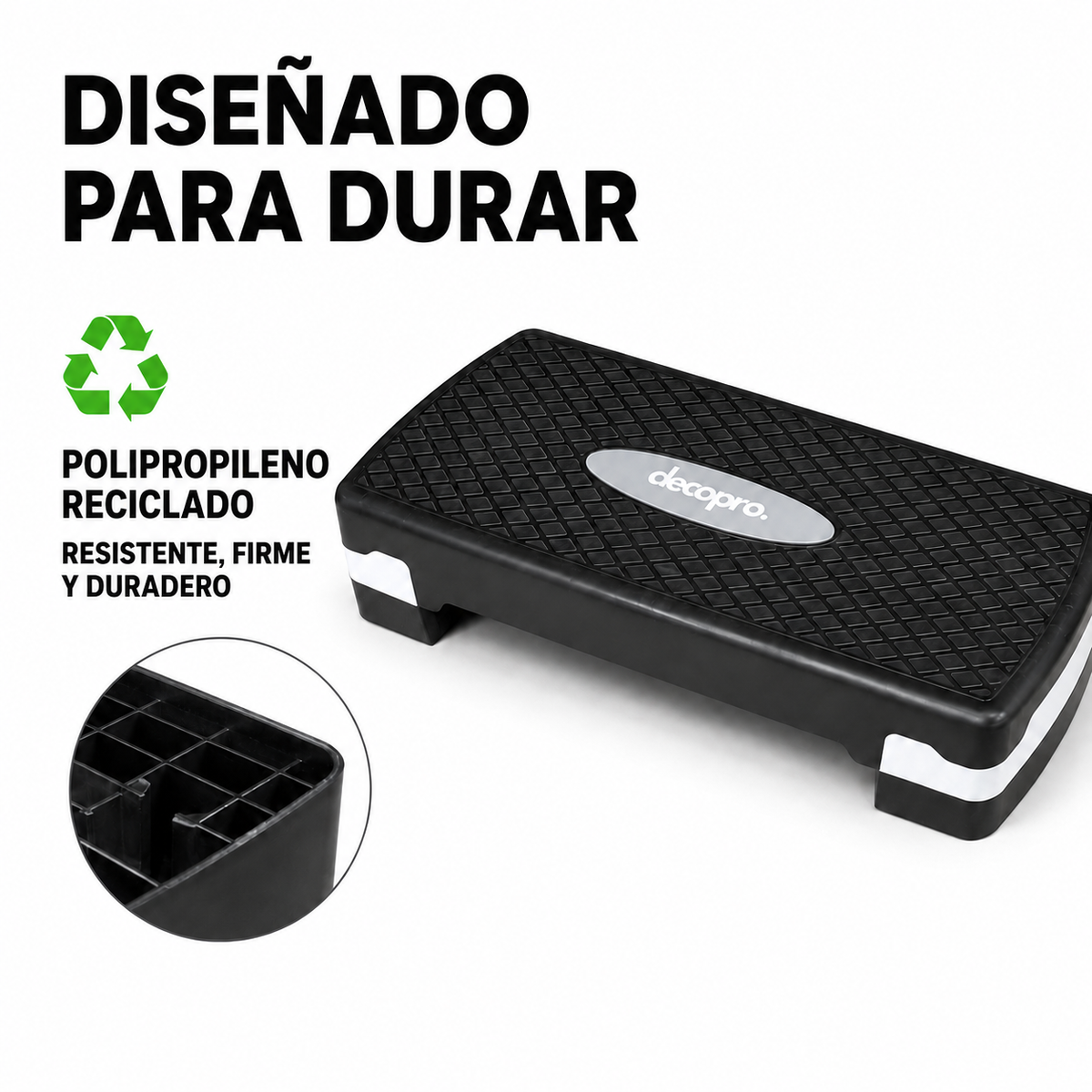 Step Aeróbico Decopro Antideslizante – Plataforma de Ejercicio para Cardio y Fitness
