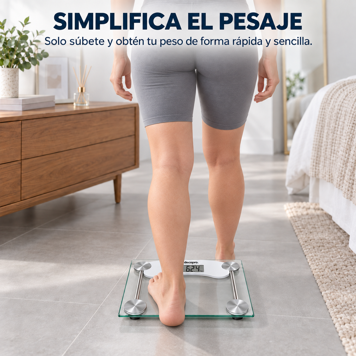 Báscula / Balanza Digital de Baño Decopro de Vidrio Templado - Hasta 180 Kg