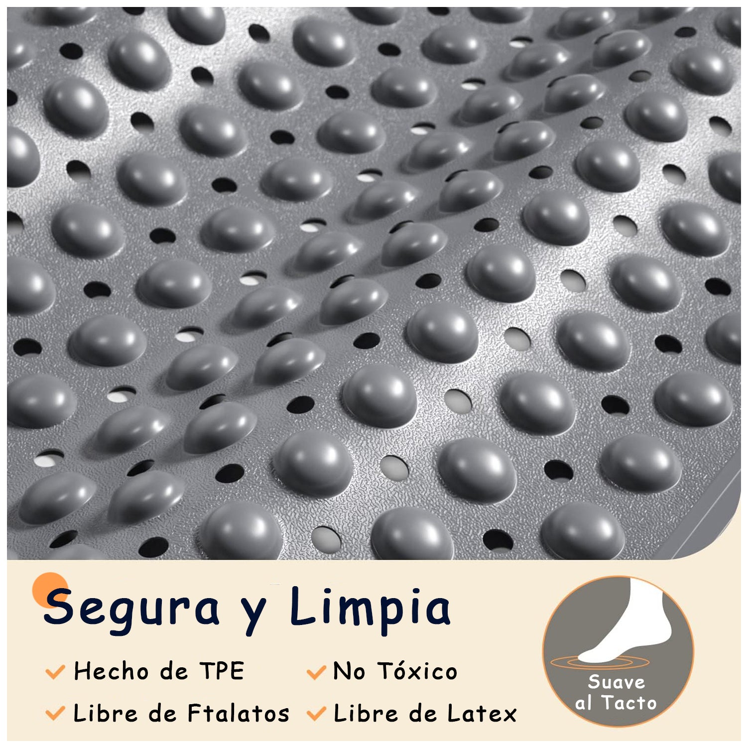 Alfombra / Piso Baño Ducha Antideslizante + Masajes Pies / Descuento A Partir De 3 Unidades