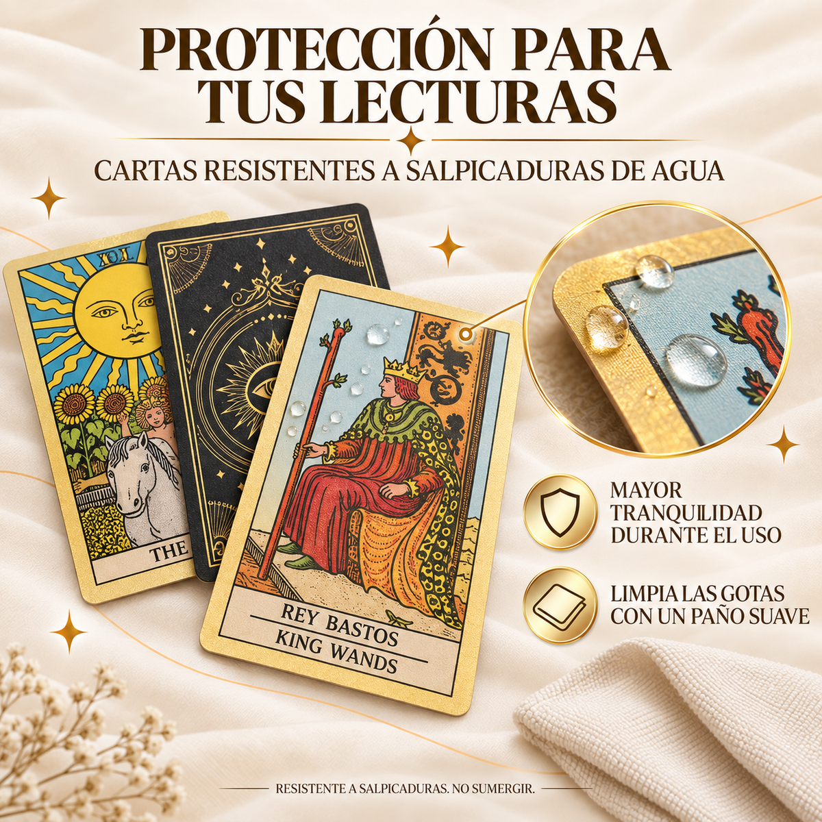 Set de Cartas de Tarot Rider-Waite Bordes Dorados con Caja de Regalo y Guía