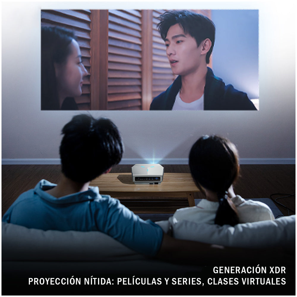 Proyector XDR Ultra HD 4K – 270W, Corrección de Ángulo, Altavoces Hi-Fi, Proyección Diurna