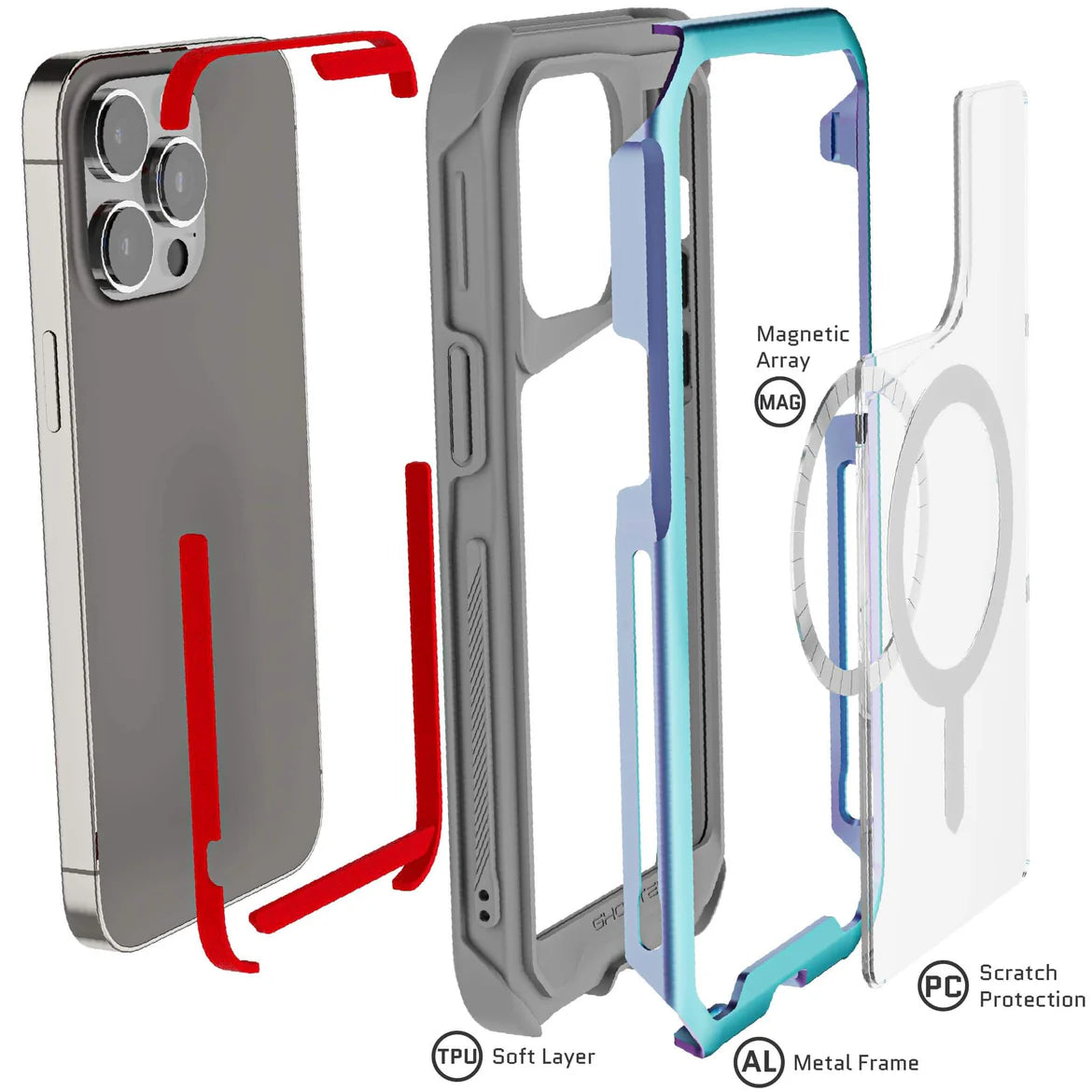 Carcasa Ghostek Atomic Slim Magsafe De Aluminio iPhone 15 Pro Max
