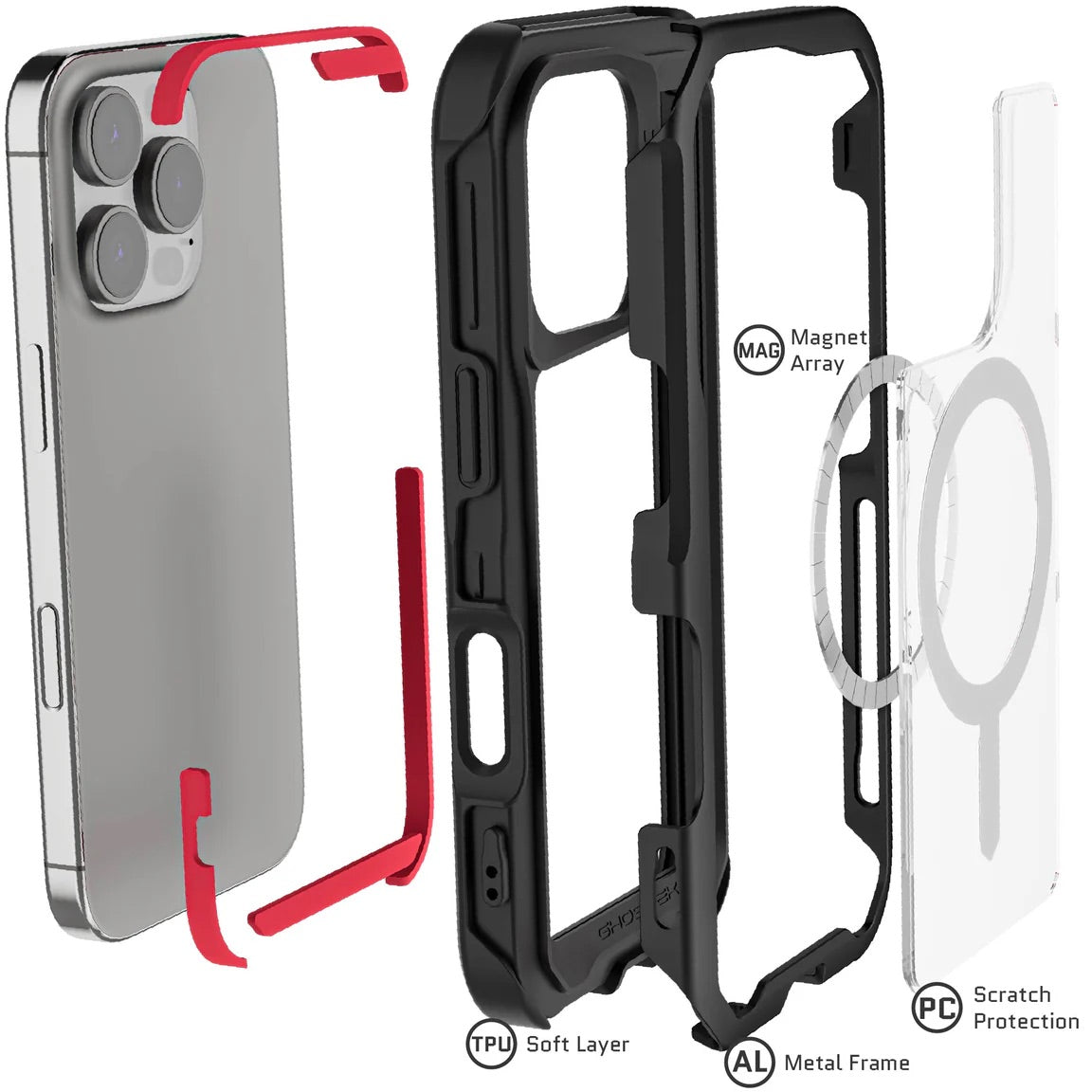 Carcasa Ghostek Atomic Slim Magsafe De Aluminio iPhone 16 Pro