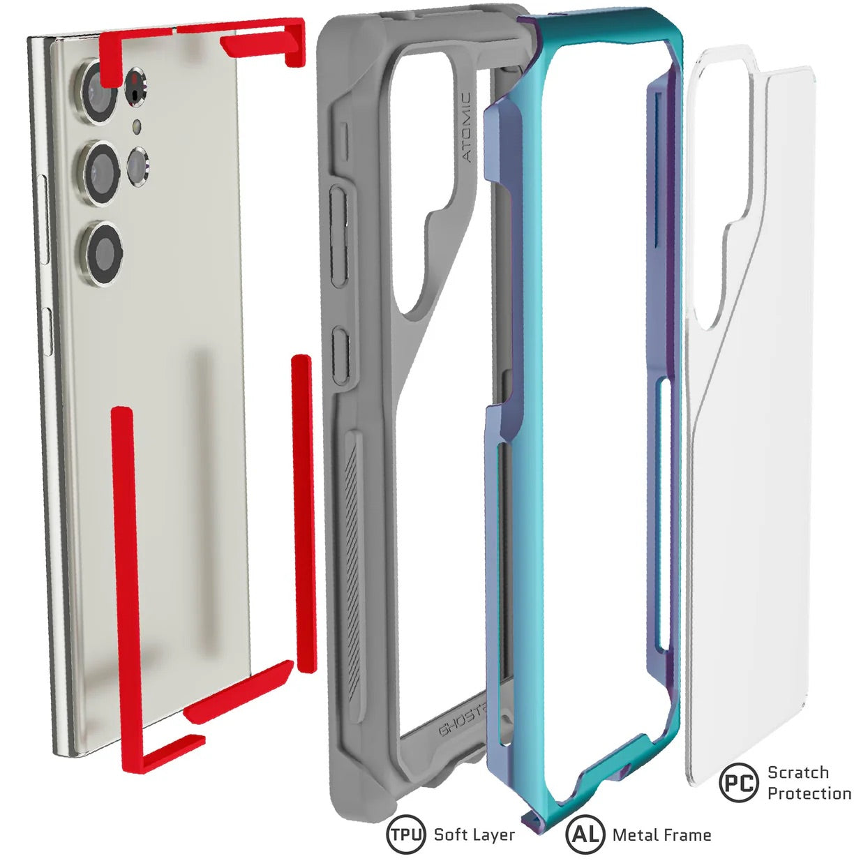 Carcasa Ghostek Atomic Slim De Aluminio Samsung S23 Ultra