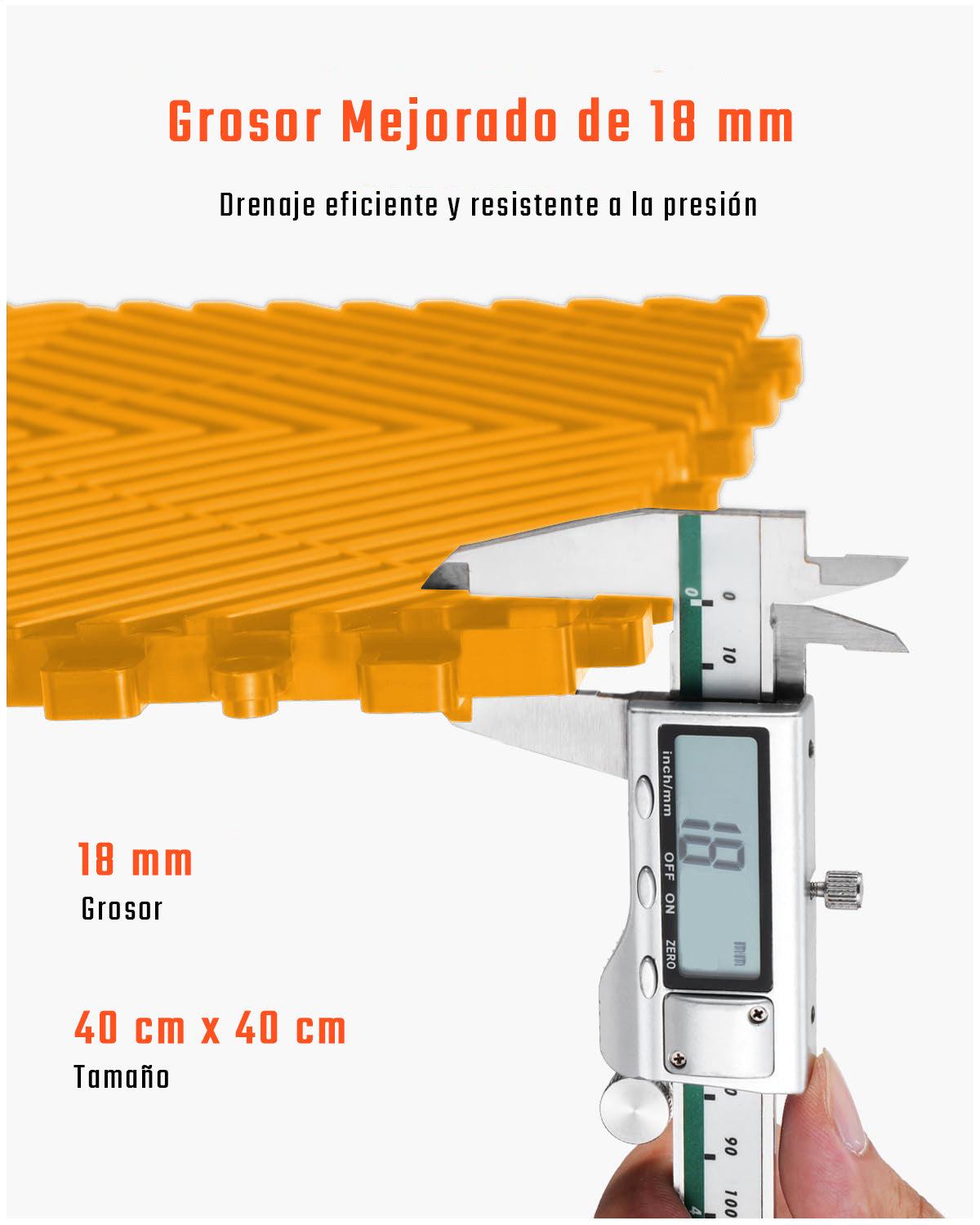 Piso de Plástico Encajable DecoPro - Amarillo - Antideslizante y Drenante para Garage, Patio o Terraza