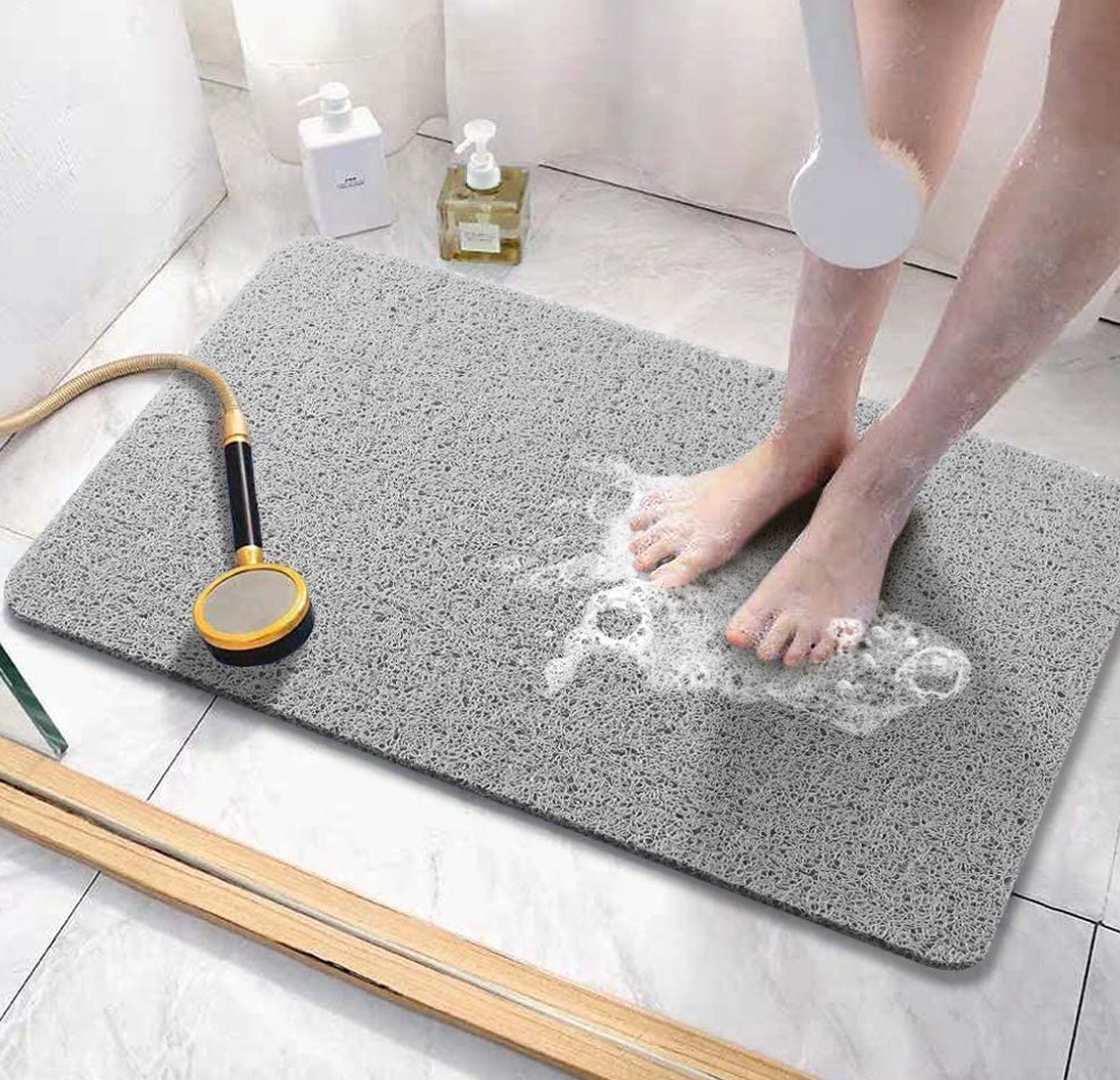 Alfombra de ducha antideslizante, alfombra de baño cómoda para
