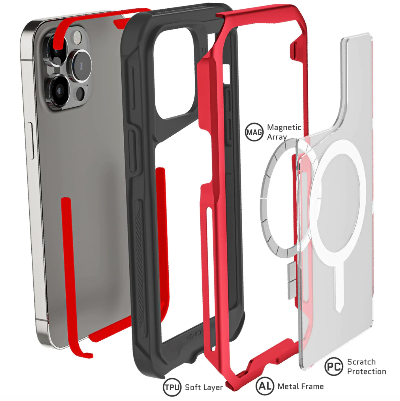 Carcasa Ghostek Atomic Slim Magsafe De Aluminio iPhone 15 Pro