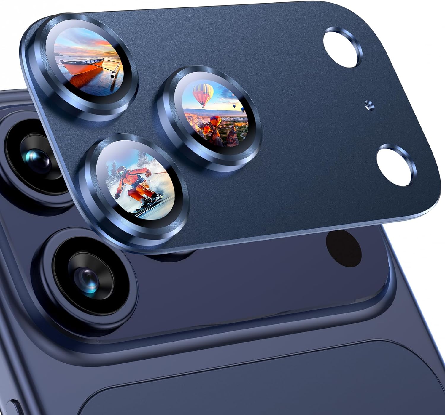 Protector Cámara Para iPhone 17 Pro Max Vidrio 9H + Marco Modulo Metálico Integrado Full Cover HD