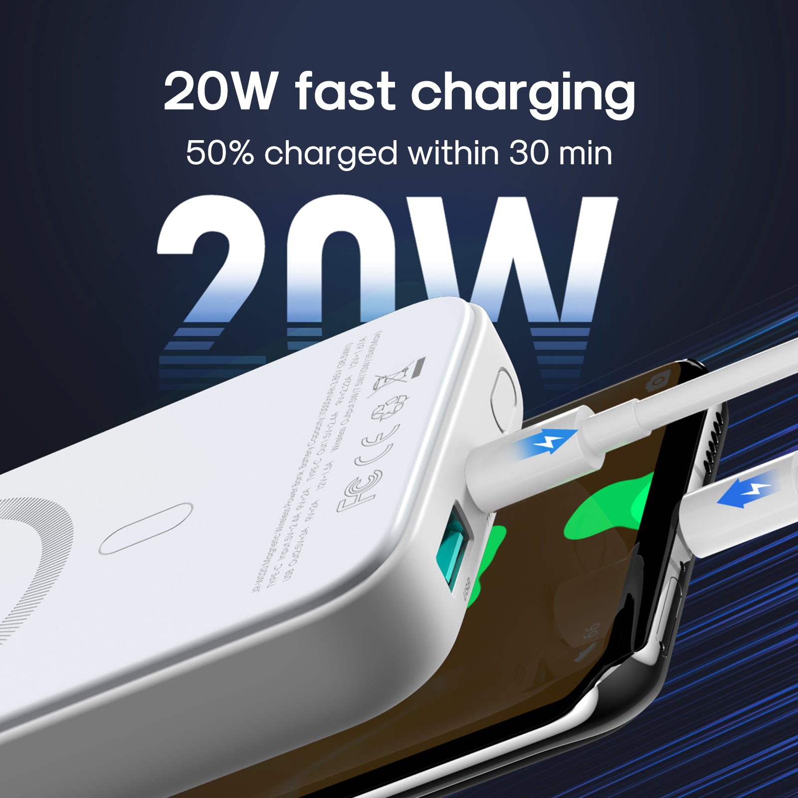 Cargador Portatil / Bateria Externa Magsafe 10.000 MAH - Carga Rápida 20W - JR-W020