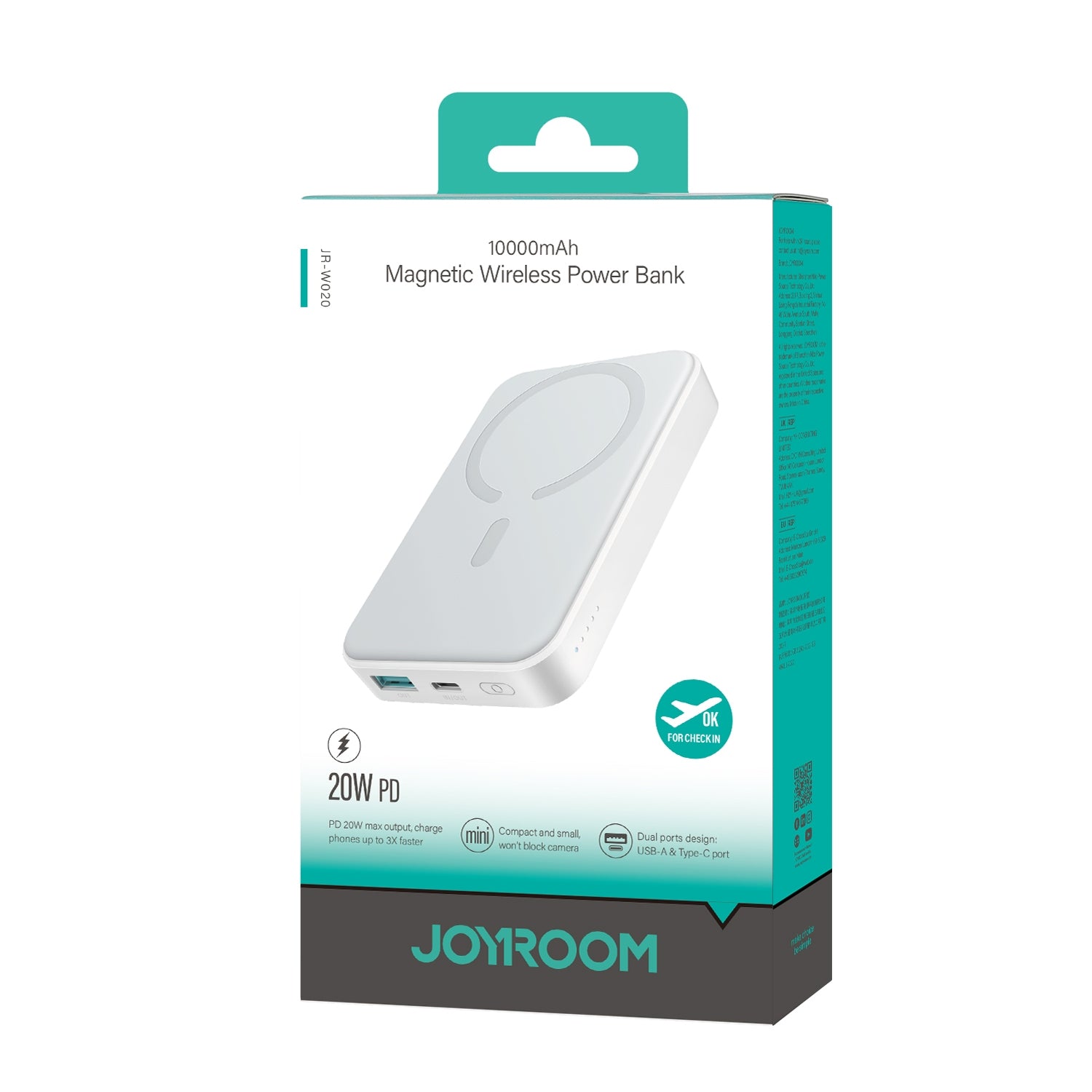 Cargador Portatil / Bateria Externa Magsafe 10.000 MAH - Carga Rápida 20W - JR-W020