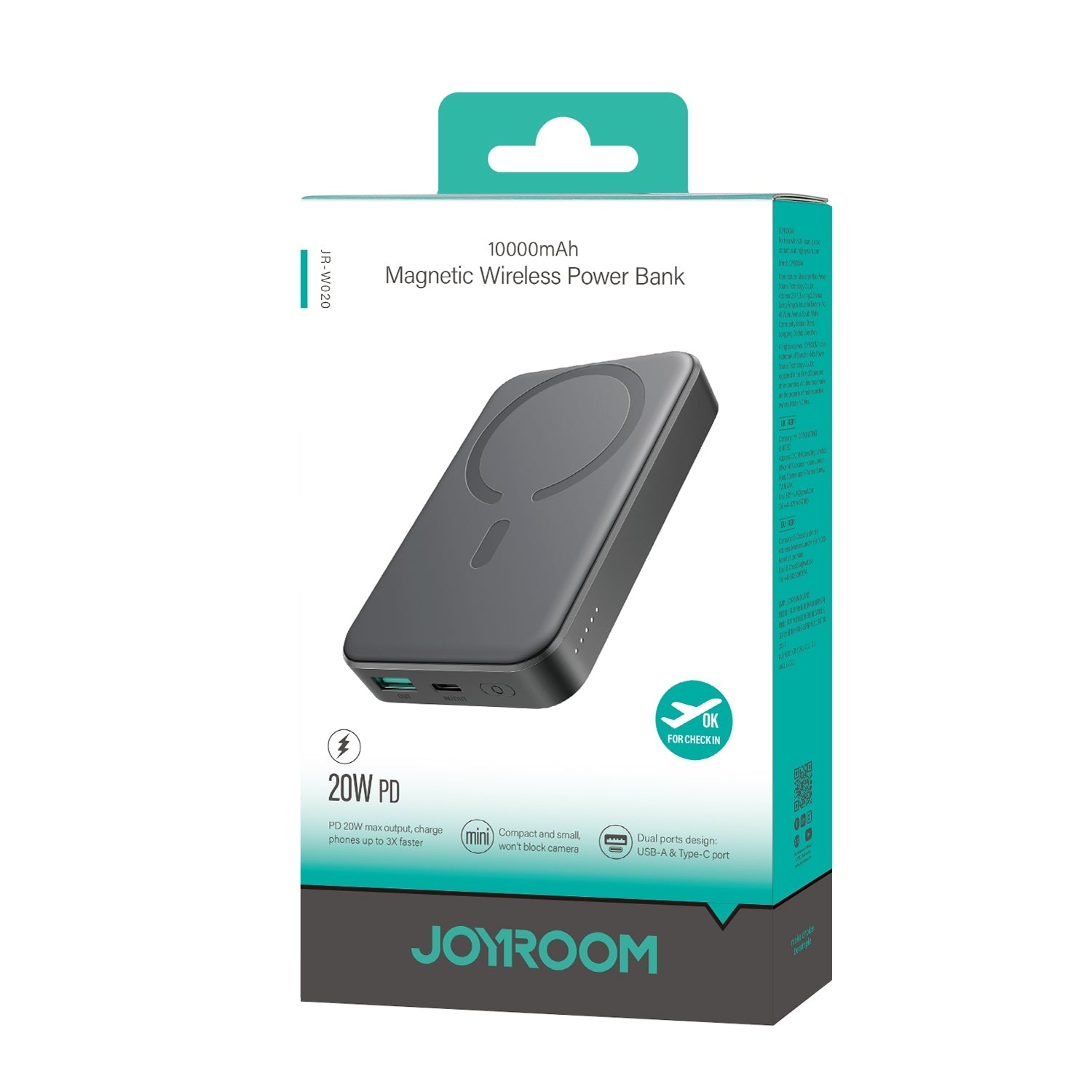 Cargador Portatil / Bateria Externa Magsafe 10.000 MAH - Carga Rápida 20W - JR-W020