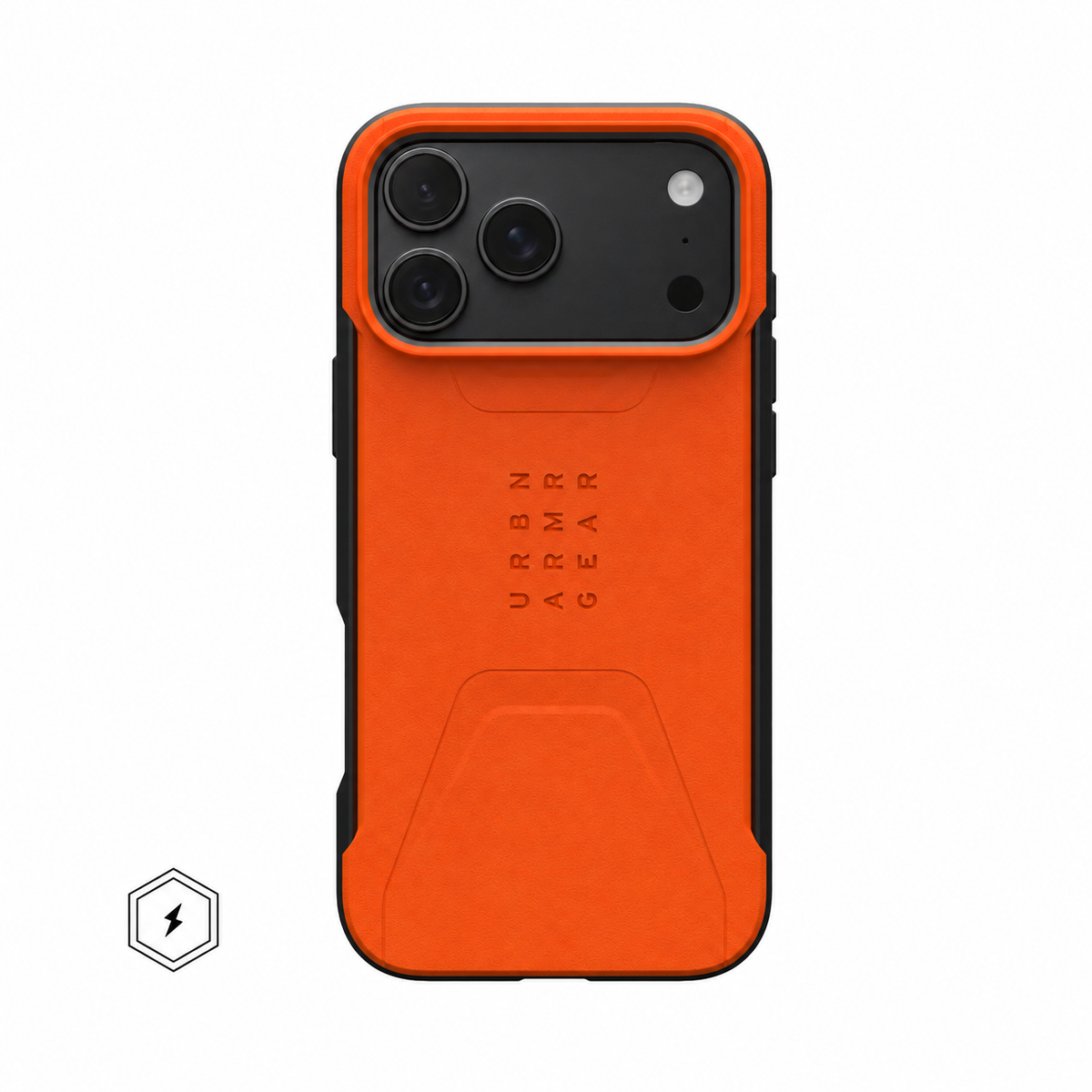 Carcasa / Funda Rugged Proteccion Profesional Para iPhone 18 Pro - Marca Uag Modelo Civilian Compatible Con Magsafe - Naranja