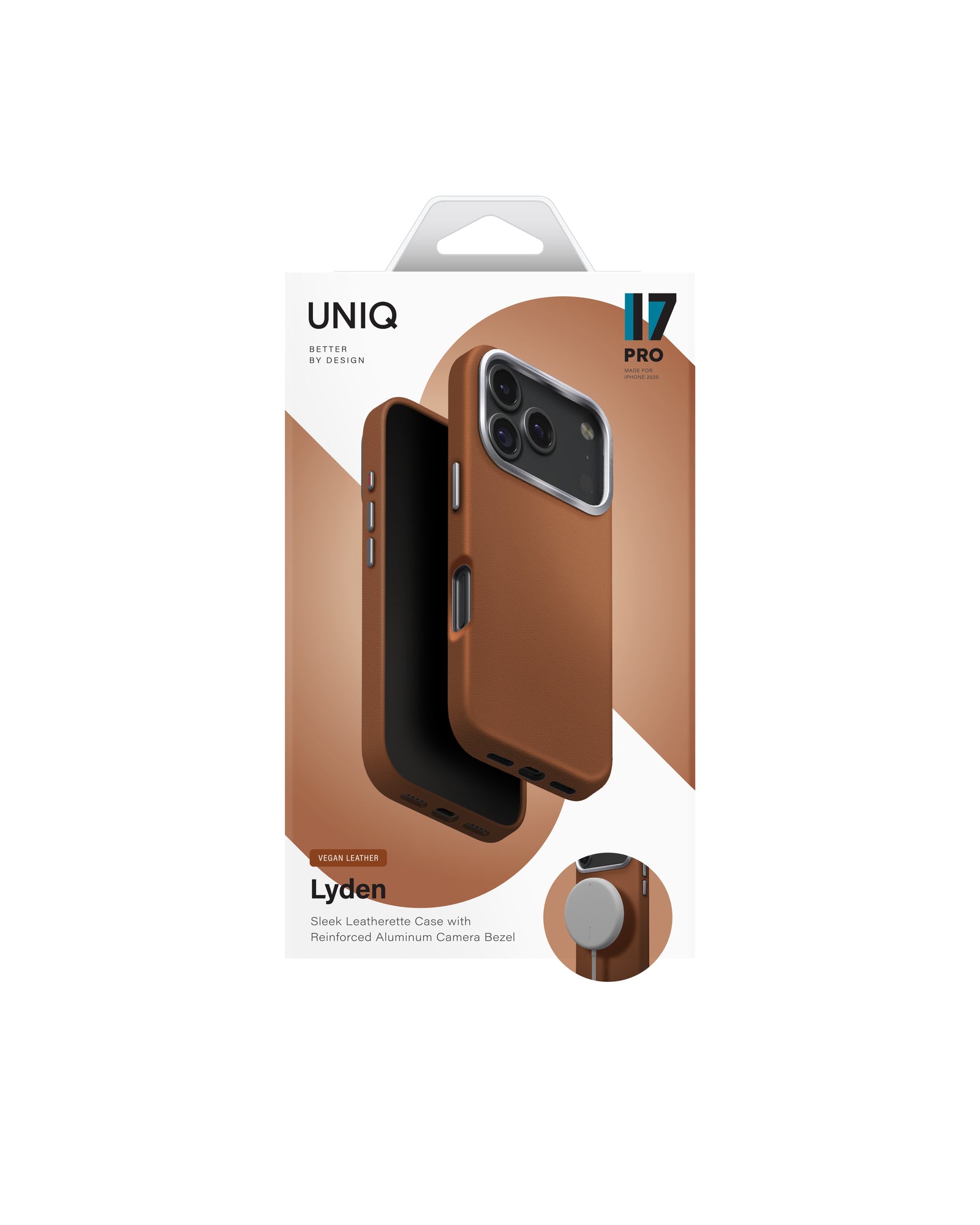 Carcasa Uniq Lyden Cuero Magsafe iPhone 17 Pro - Café - PREVENTA - ENTREGA 10 OCTUBRE