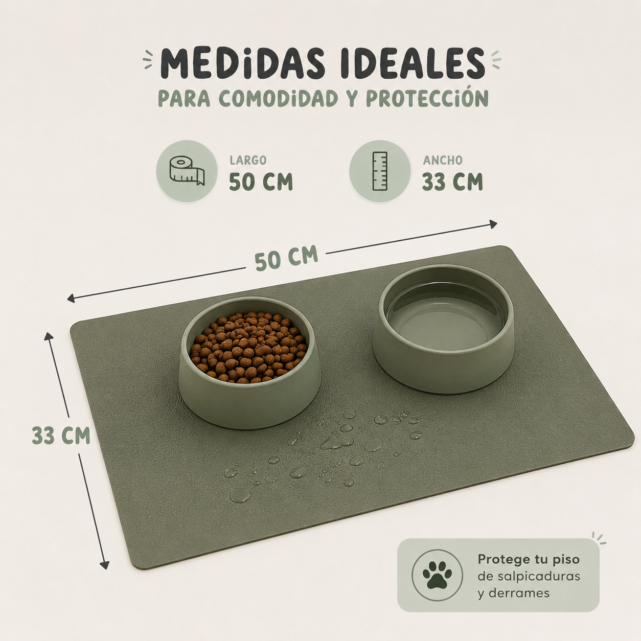 Alfombra Comedero Para Mascotas Gatos y Perro / 33x50cm