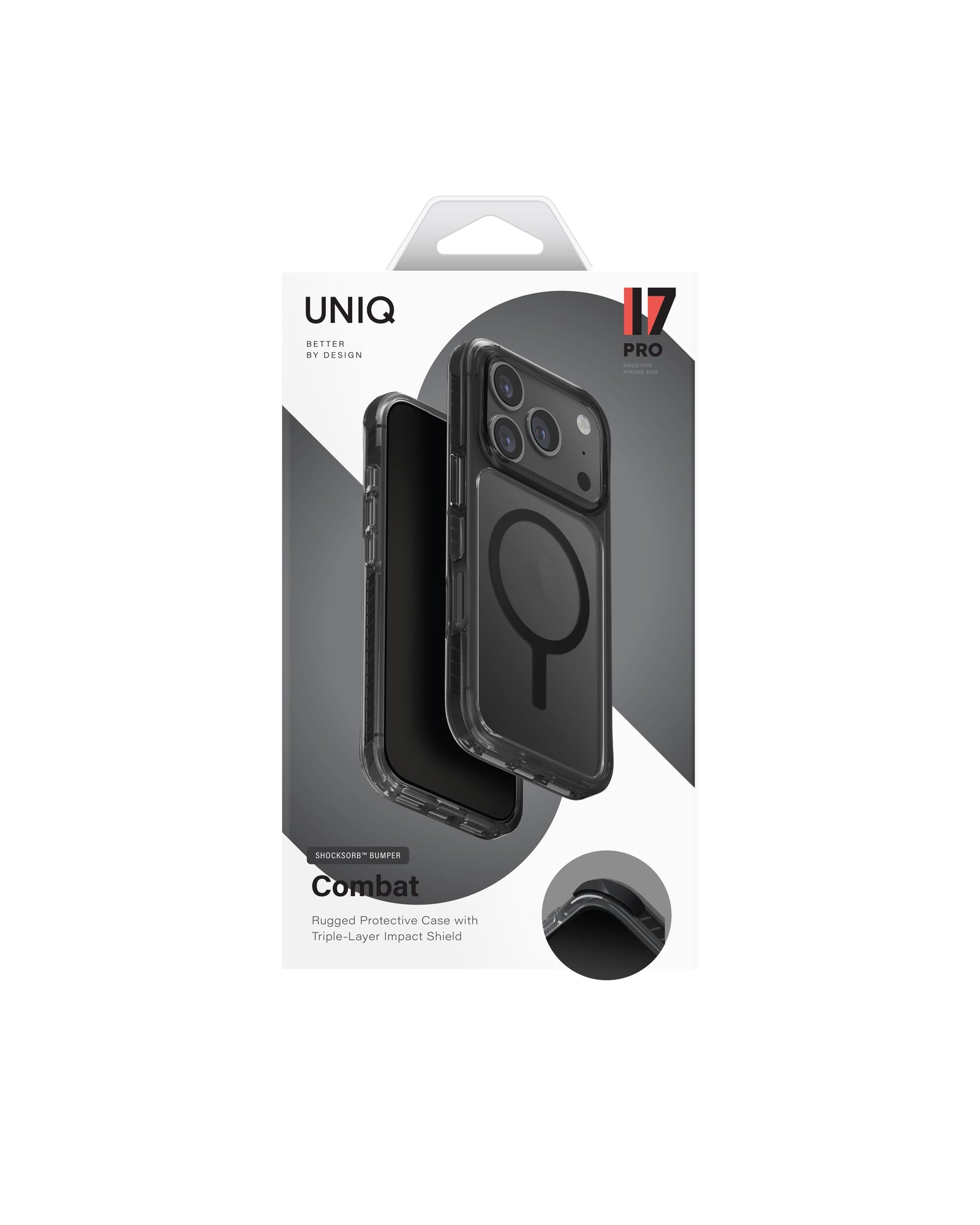 Carcasa Uniq Combat Magsafe iPhone 17 Pro - Negra - PREVENTA - ENTREGA 10 OCTUBRE
