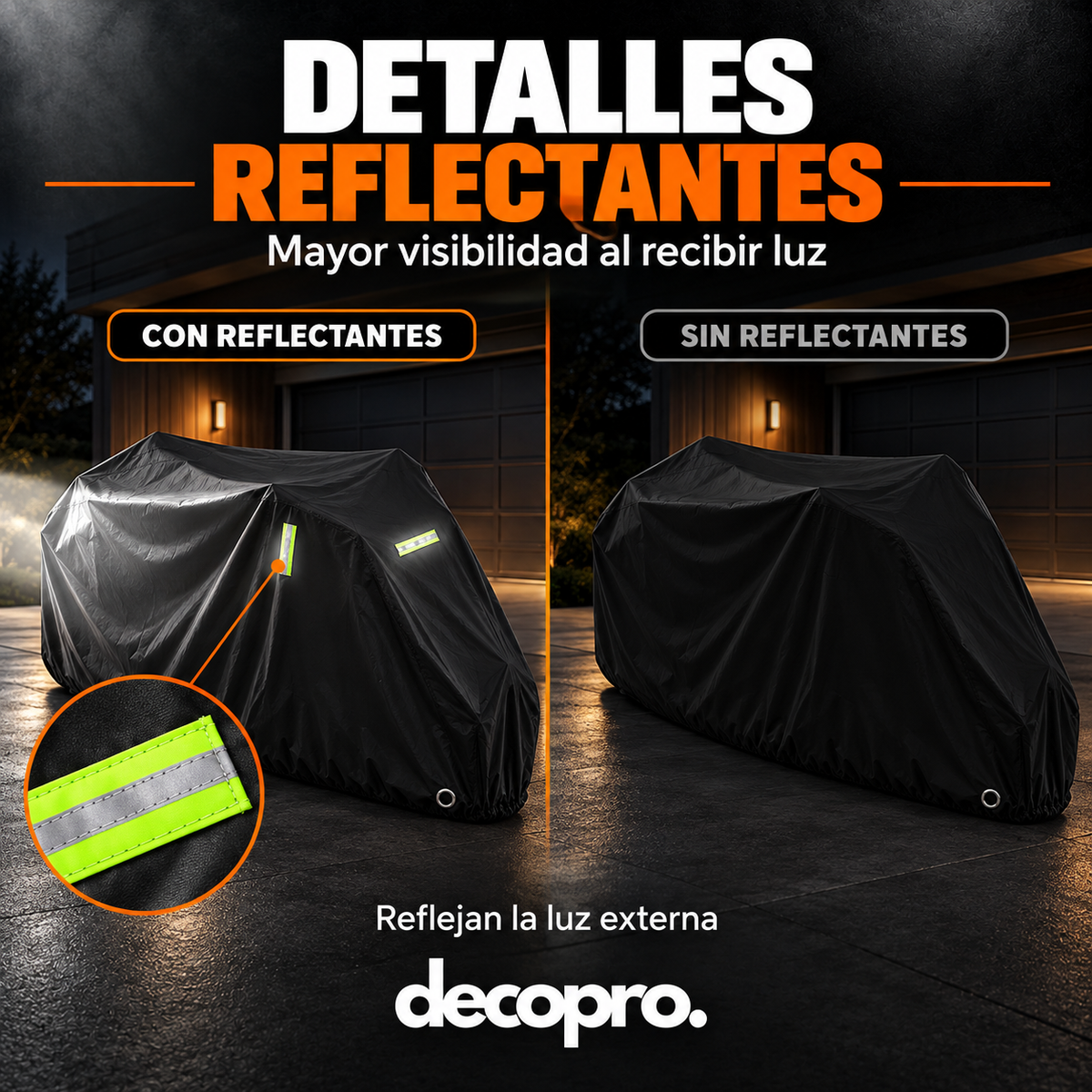 Funda Impermeable Cubre Moto Y Bicicleta Con Reflectantes Y Bolso / Filtro UV XXL