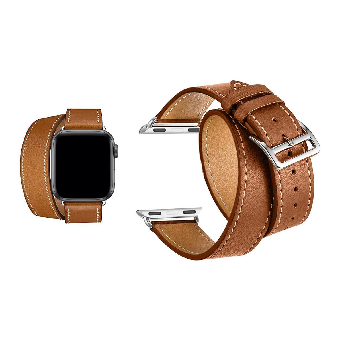 Correa De Cuero Doble Apple Watch