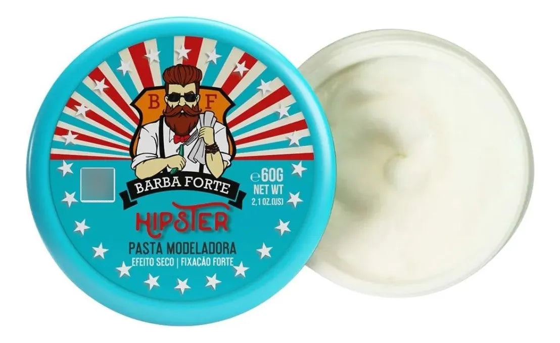 Pomada / Cera para Cabello y Barba Matte / 60g Fijación Alta Acabado Seco / Sin Brillo / Barba Forte