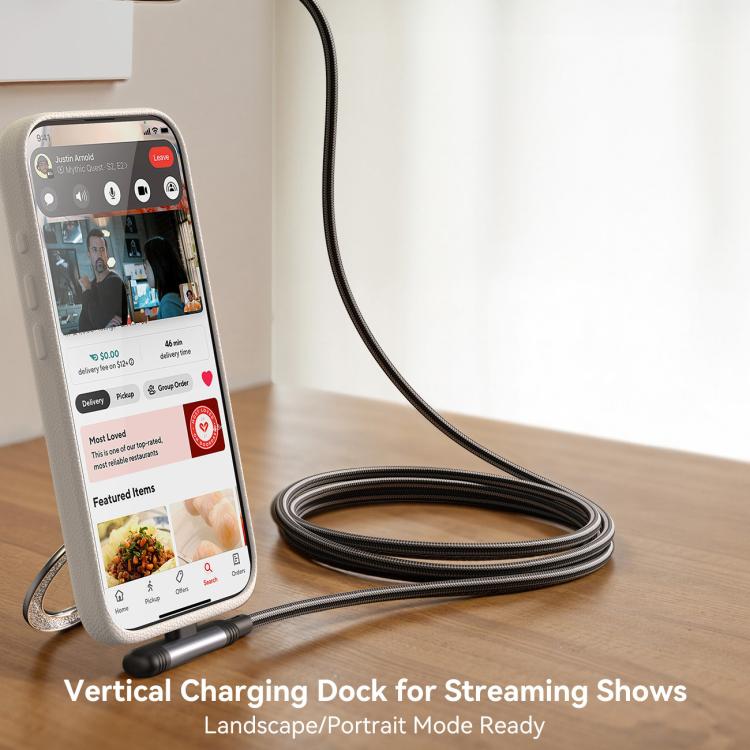 Cable Gamer Joyroom Tipo - C a Lightning 60W 1.2 metros EnjoyX Series 90° – Carga Rápida y Datos