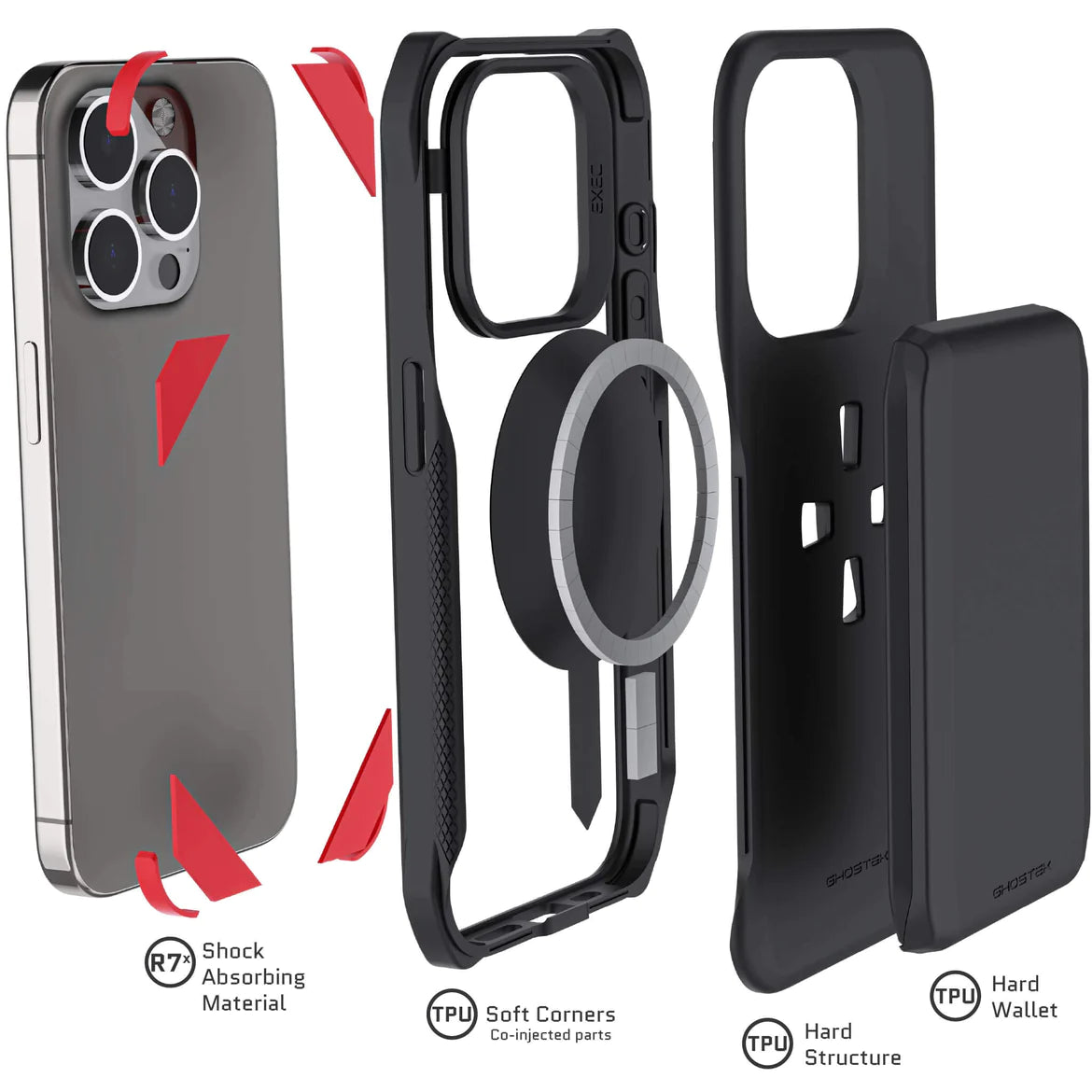Carcasa Ghostek Exec Magsafe iPhone 15 Pro