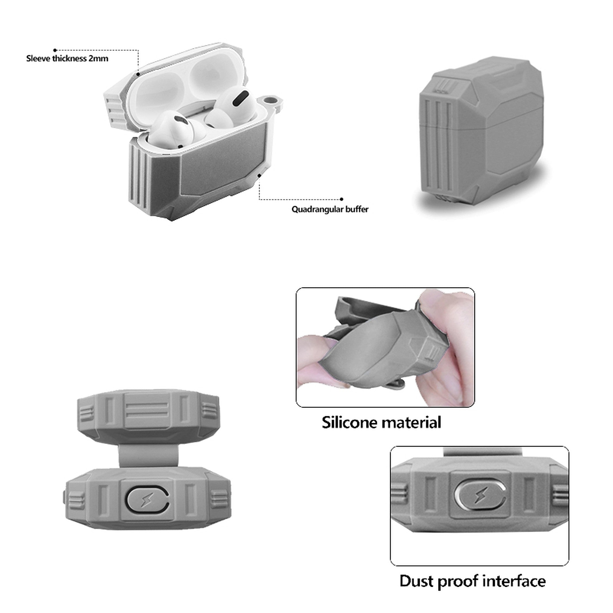 Funda de Silicona Rígida para Airpods Pro