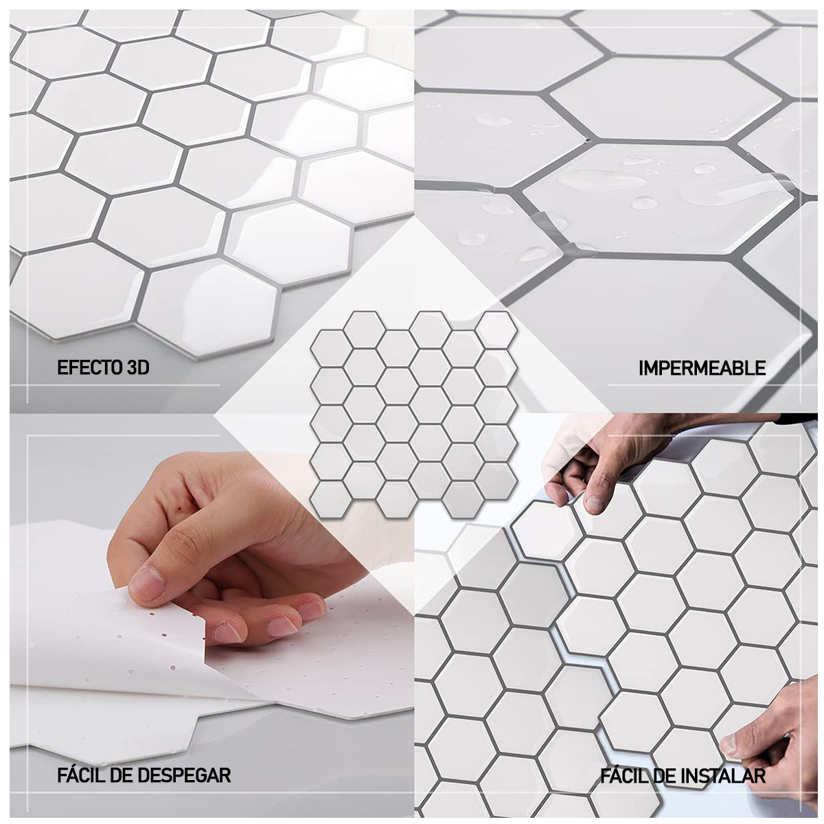 Mosaico Autoadhesivo 3D Decorativo - 30.5 X 30.5 Cm - Varios Modelos