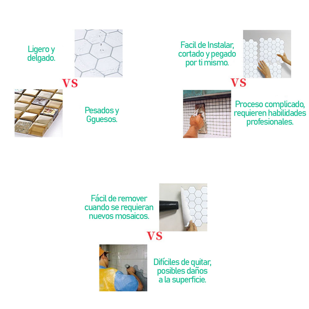 Mosaico Autoadhesivo 3D Decorativo - 30.5 X 30.5 Cm - Varios Modelos