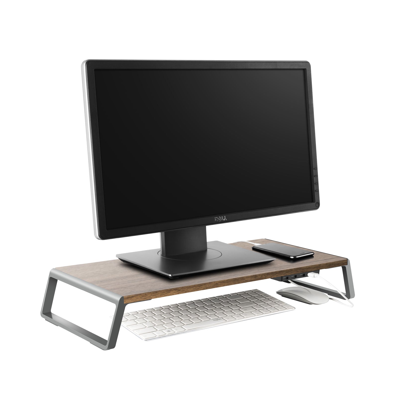 Soporte y Elevador de Monitor para Escritorio con Puertos USB – Conector USB A al Computador