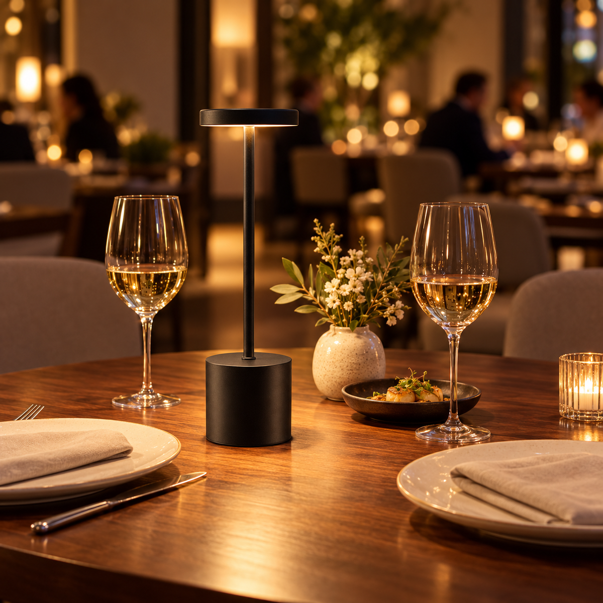 Lámpara de Mesa Recargable LED Inalámbrica - Luz Cálida Regulable 3 Tonos - Resistente al Agua IP54 - 33 cm