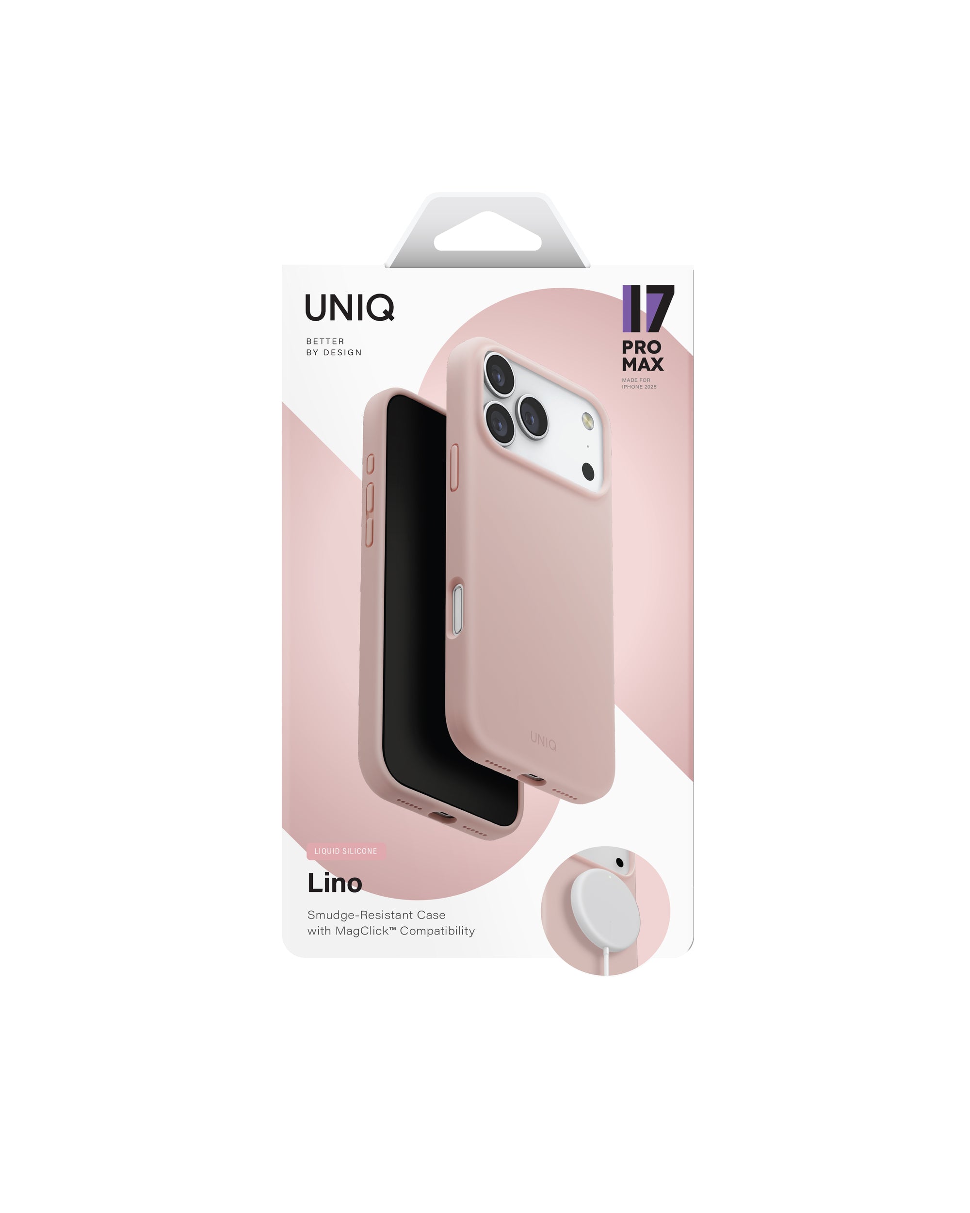 Carcasa Uniq Lino Silicona Magsafe iPhone 17 Pro Max - Rosa - PREVENTA - ENTREGA 10 OCTUBRE