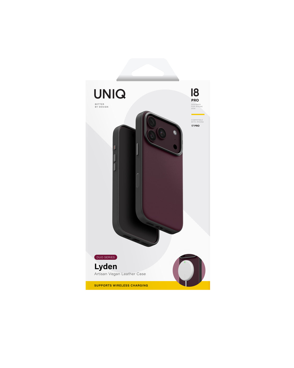 Carcasa Uniq Lyden DS Cuero Magsafe iPhone 18 Pro - Vino