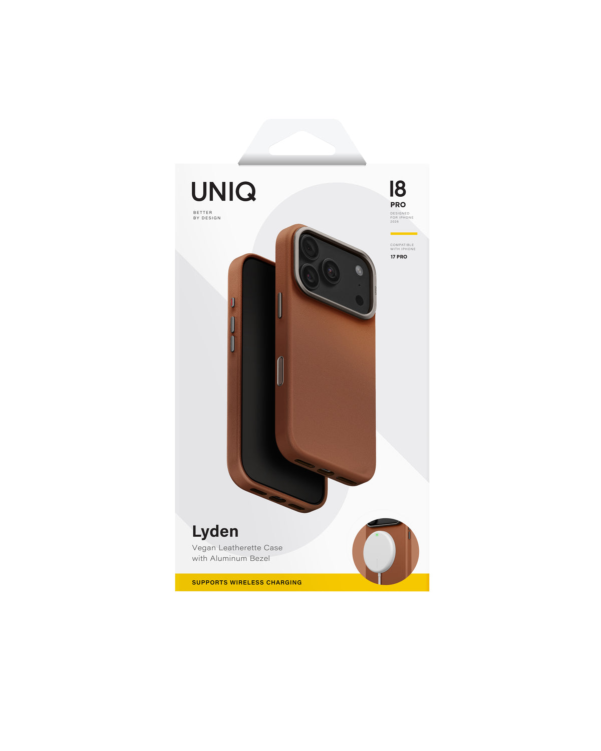 Carcasa Uniq Lyden Cuero Magsafe iPhone 18 Pro - Café