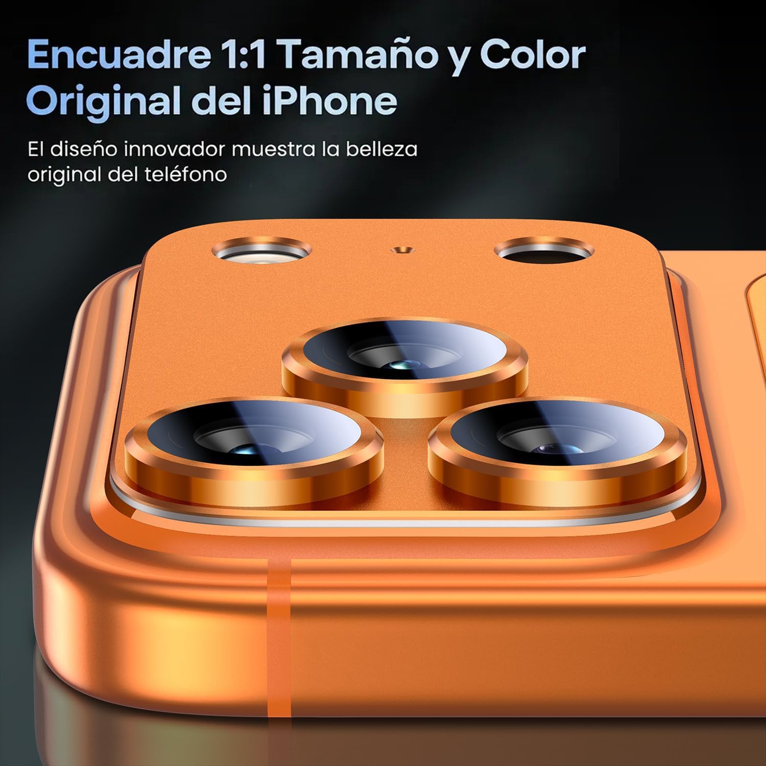 Protector Cámara Para iPhone 17 Pro Max Vidrio 9H + Marco Modulo Metálico Integrado Full Cover HD