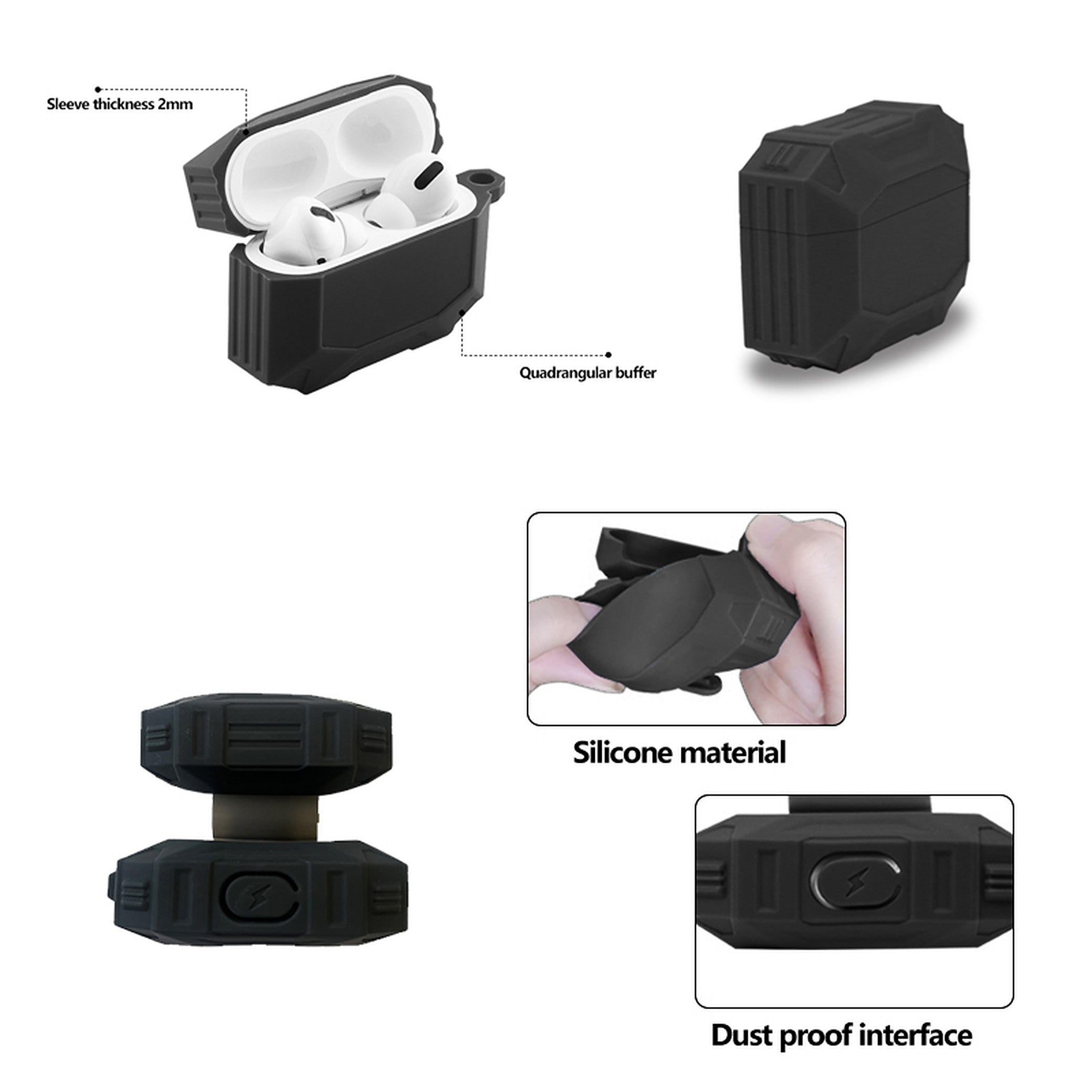 Funda de Silicona Rígida para Airpods Pro