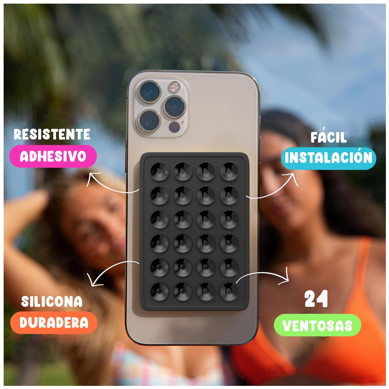 Soporte De Silicona Ventosa Para Carcasa / Celular