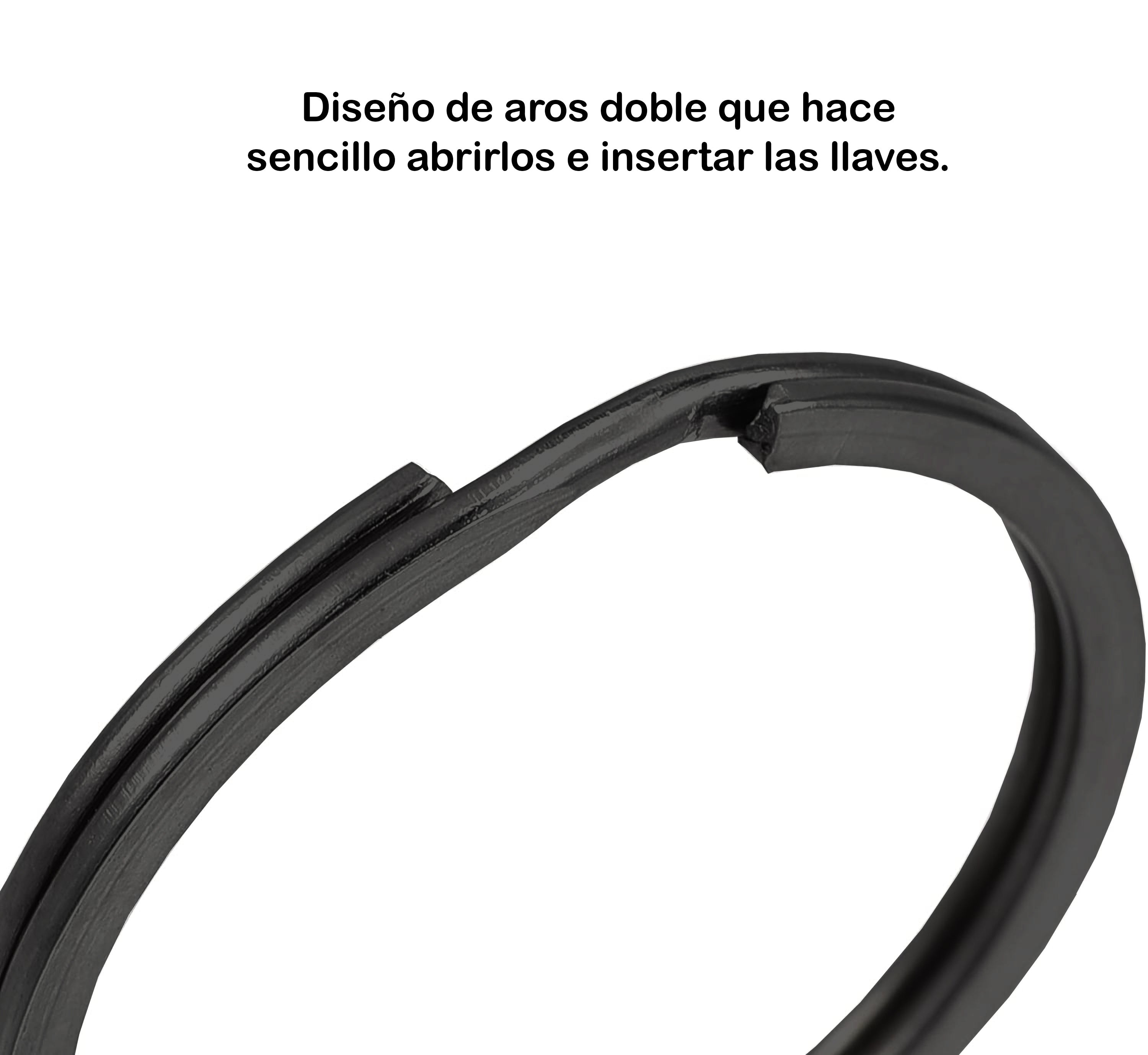 Pack 100 Argollas Negras Mate De 25 MM + Union + Cadena