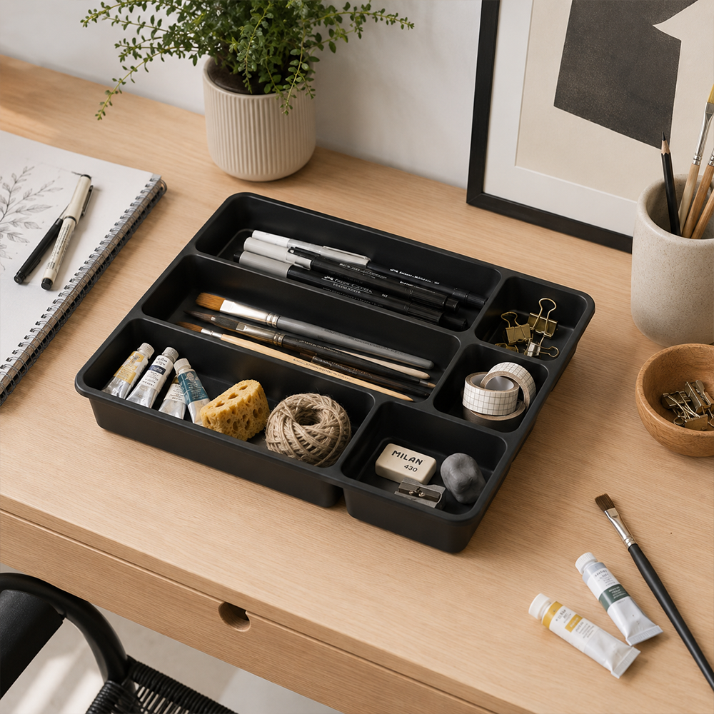 Organizador de Cubiertos Tuntun 31x26 cm Gris Oscuro