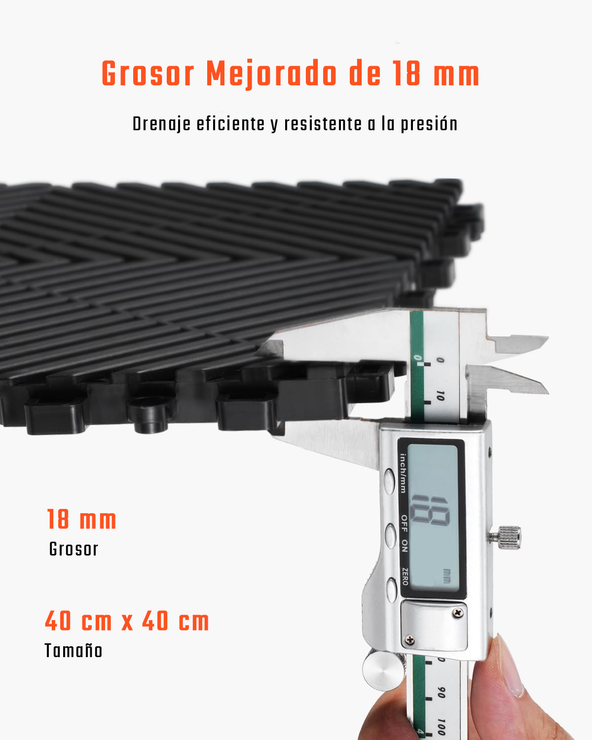 Piso de Plástico Encajable DecoPro – Pack 6 Unidades (3 Negras + 3 Grises) Antideslizante y Drenante para Garage, Patio o Terraza