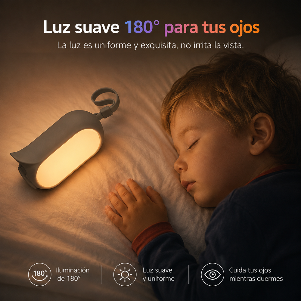 Máquina de Ruido Blanco para Bebé + Luz Nocturna Portátil