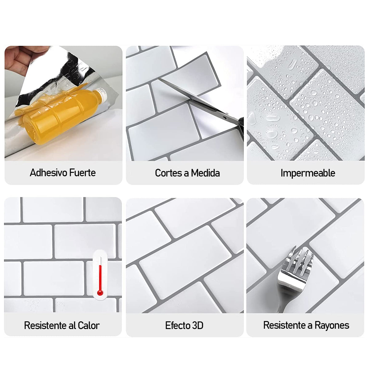 Mosaico Autoadhesivo 3D Decorativo - 30.5 X 30.5 Cm - Varios Modelos