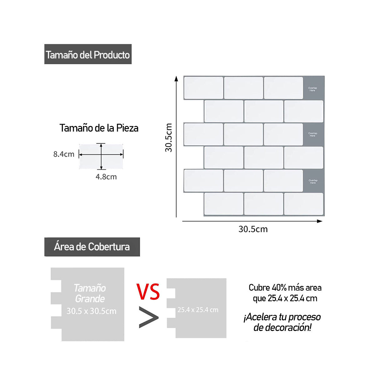 Mosaico Autoadhesivo 3D Decorativo - 30.5 X 30.5 Cm - Varios Modelos