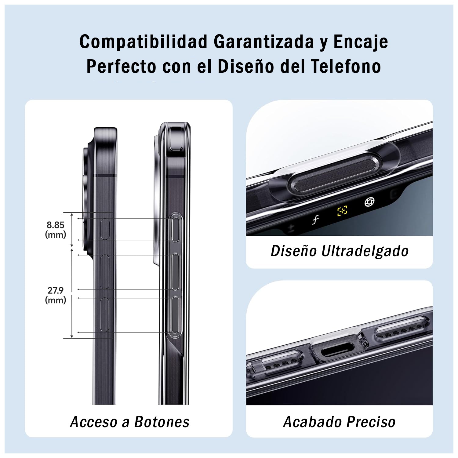 Carcasa Antigolpe Rígida Clear iPhone 16 Pro